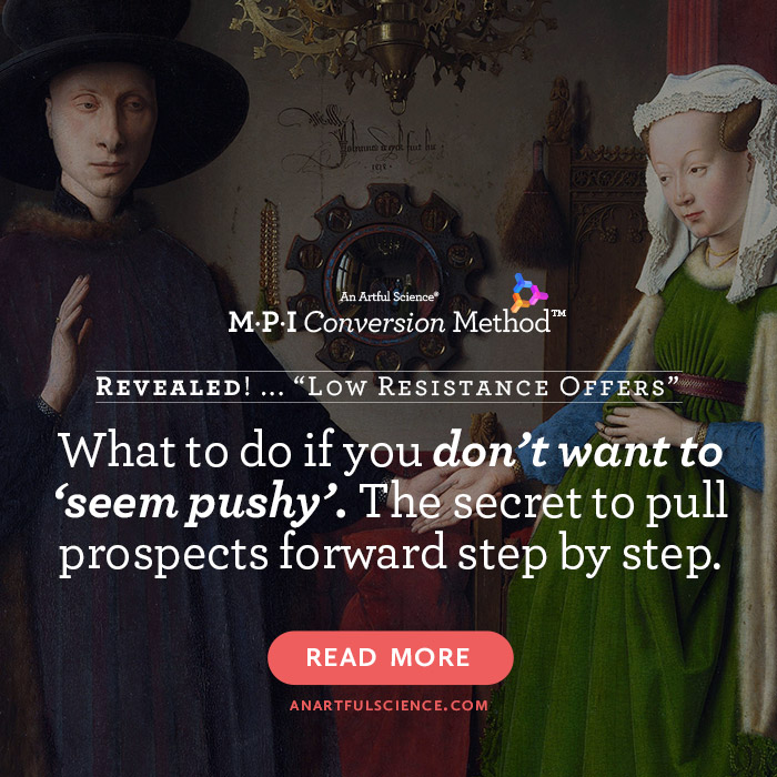 B2B Lead Generation. How elite marketers use “low resistance offers” to pull prospective clients forward step by step.