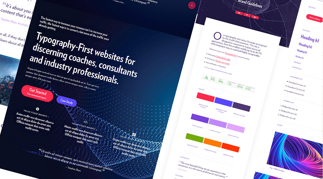 Typography First Websites for coaches, consultants and industry professionals.